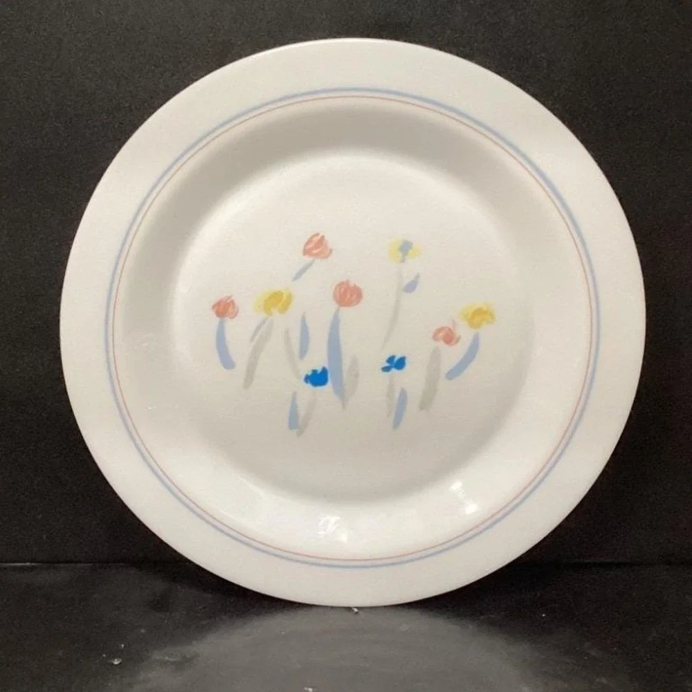 Arcopal France Pastoral Dinner Plate, Vintage Floral Dinnerware, White Tableware
